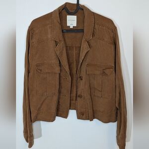 Gentle Fawn Rust Brown Cropped Hip Length Utility Jacket - Lightweight - size L